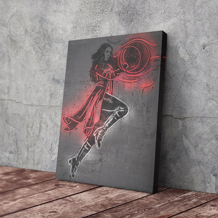 Scarlet Witch Canvas | Marvel Neon Wall Art - CanvasNeon