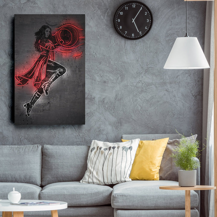 Scarlet Witch Canvas | Marvel Neon Wall Art - CanvasNeon