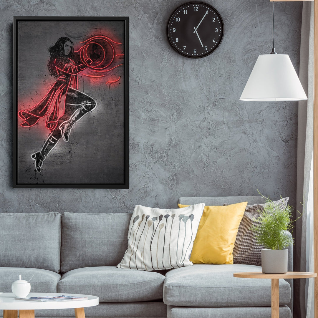 Scarlet Witch Canvas | Marvel Neon Wall Art - CanvasNeon