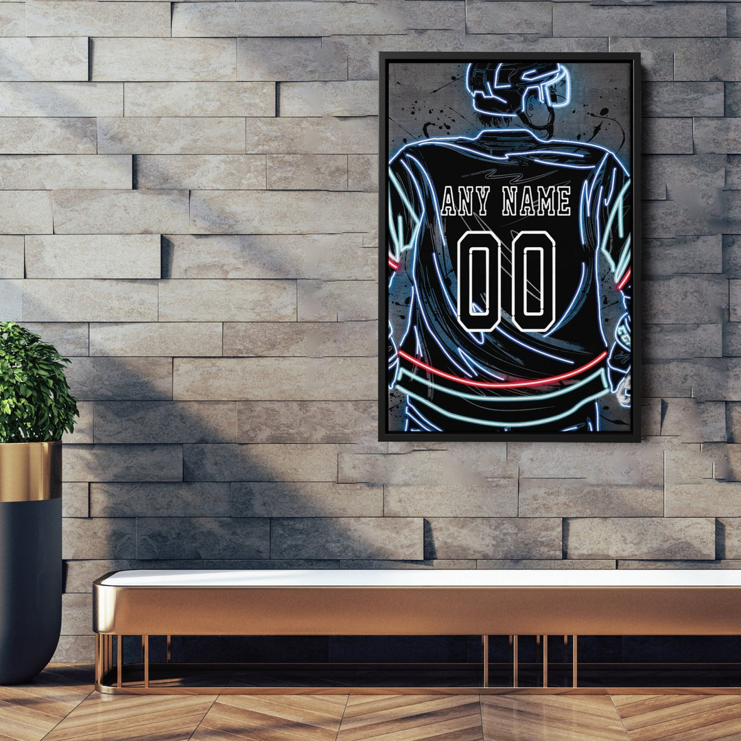 Seattle Kraken Custom Jersey Canvas | Neon Wall Art - CanvasNeon