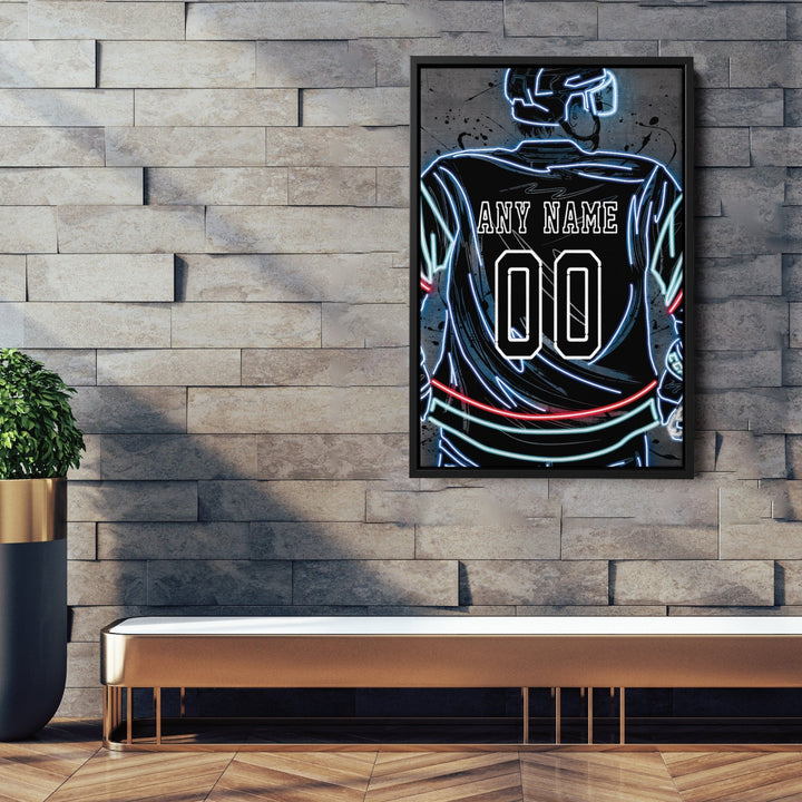 Seattle Kraken Custom Jersey Canvas | Neon Wall Art - CanvasNeon
