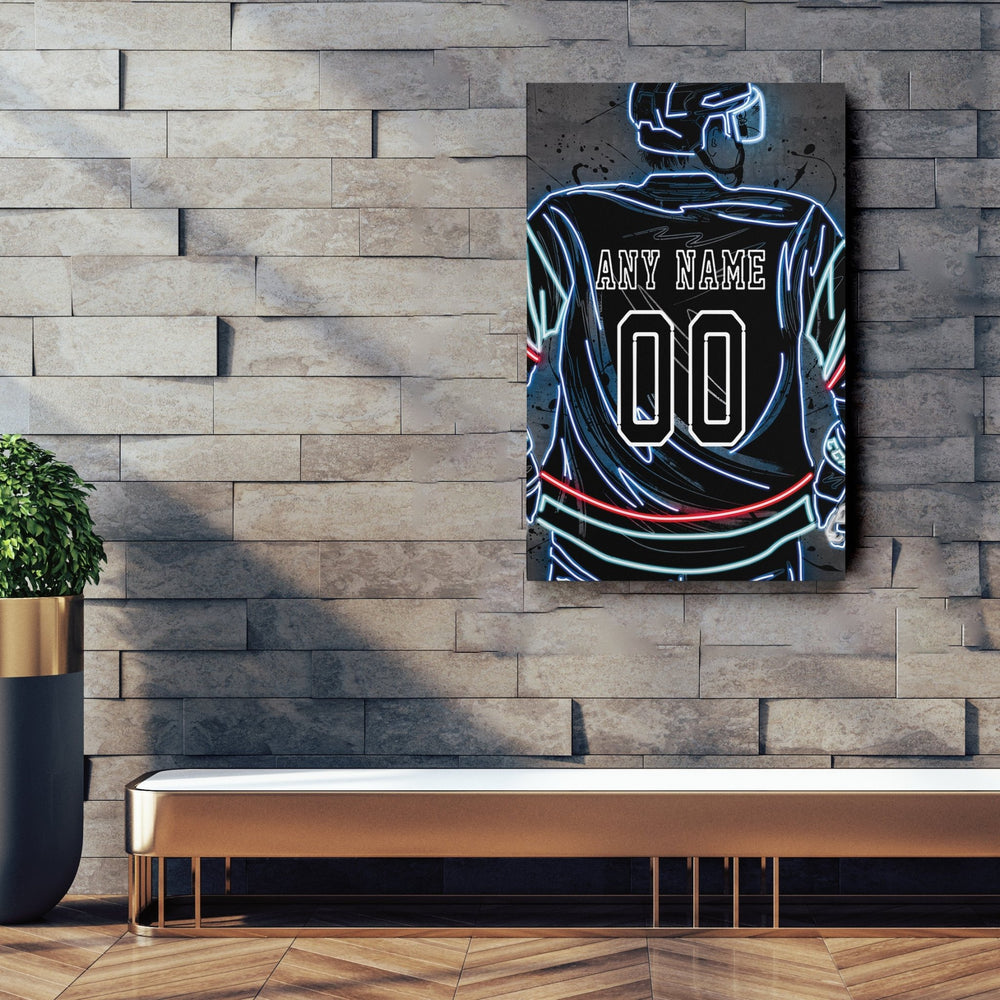 Seattle Kraken Custom Jersey Canvas | Neon Wall Art - CanvasNeon