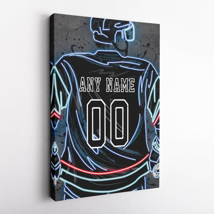 Seattle Kraken Custom Jersey Canvas | Neon Wall Art - CanvasNeon