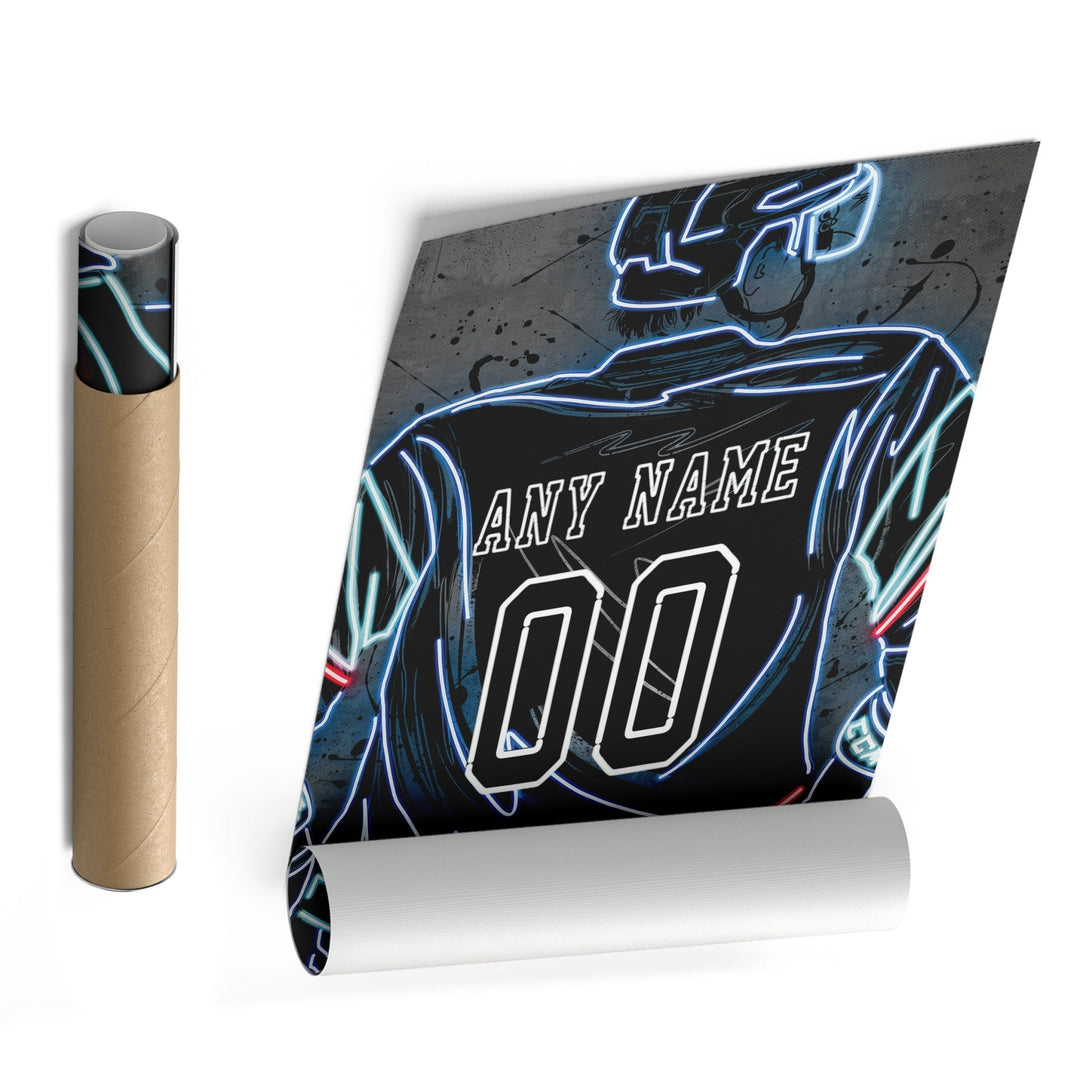 Seattle Kraken Custom Jersey Canvas | Neon Wall Art - CanvasNeon