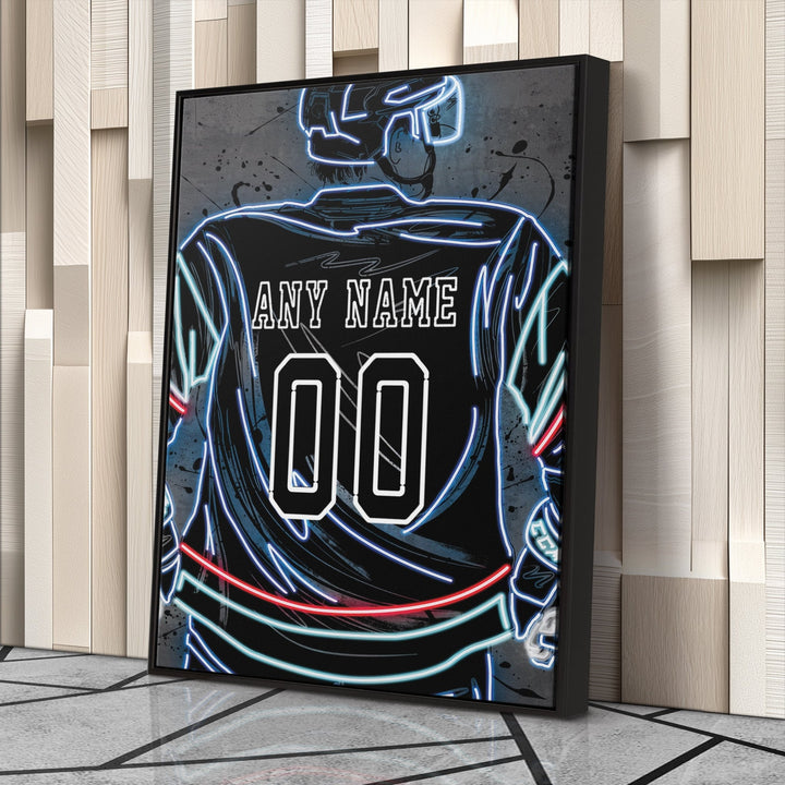 Seattle Kraken Custom Jersey Canvas | Neon Wall Art - CanvasNeon