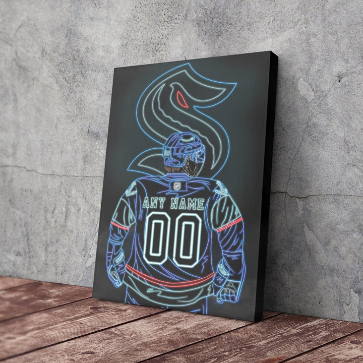 Seattle Kraken Personalized Jersey Canvas | Neon Wall Art (Copy) - CanvasNeon