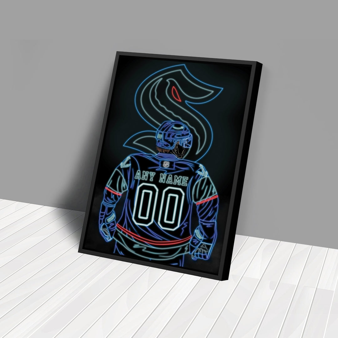 Seattle Kraken Personalized Jersey Canvas | Neon Wall Art (Copy) - CanvasNeon