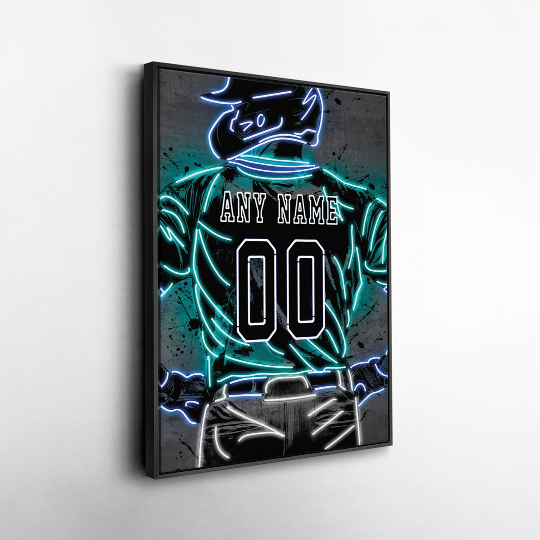 Seattle Mariners Custom Jersey Canvas | Neon Wall Art - CanvasNeon