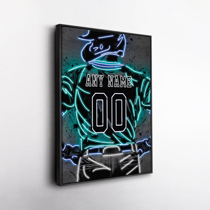 Seattle Mariners Custom Jersey Canvas | Neon Wall Art - CanvasNeon