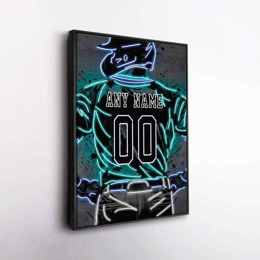 Seattle Mariners Custom Jersey Canvas | Neon Wall Art - CanvasNeon