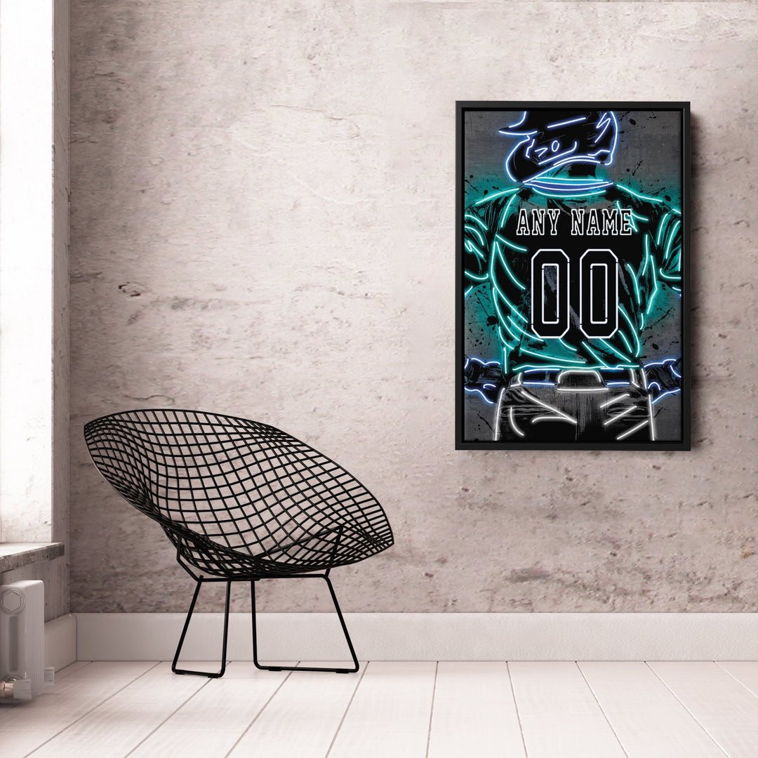 Seattle Mariners Custom Jersey Canvas | Neon Wall Art - CanvasNeon