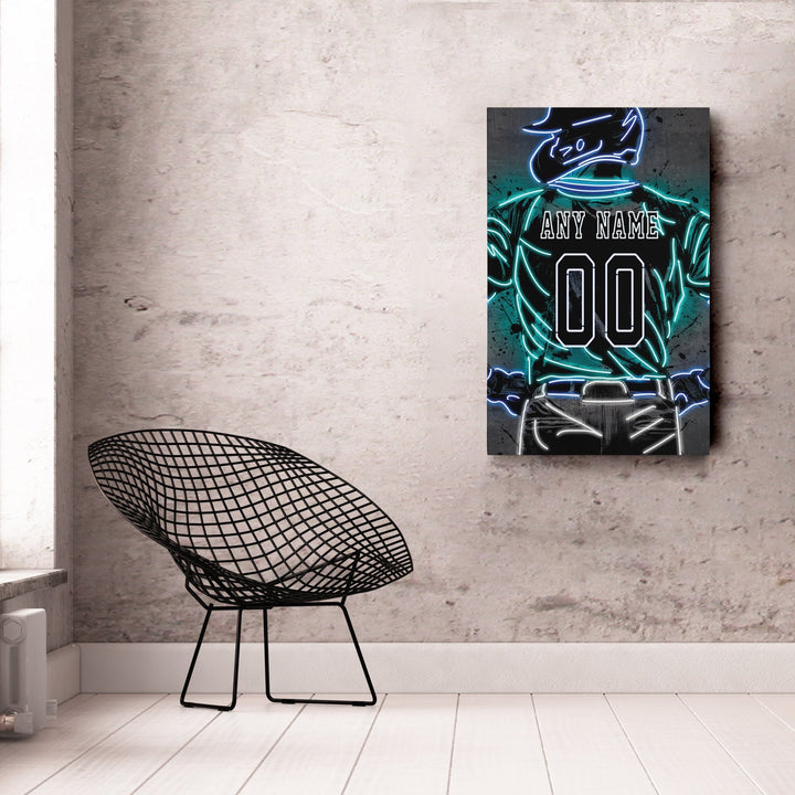 Seattle Mariners Custom Jersey Canvas | Neon Wall Art - CanvasNeon