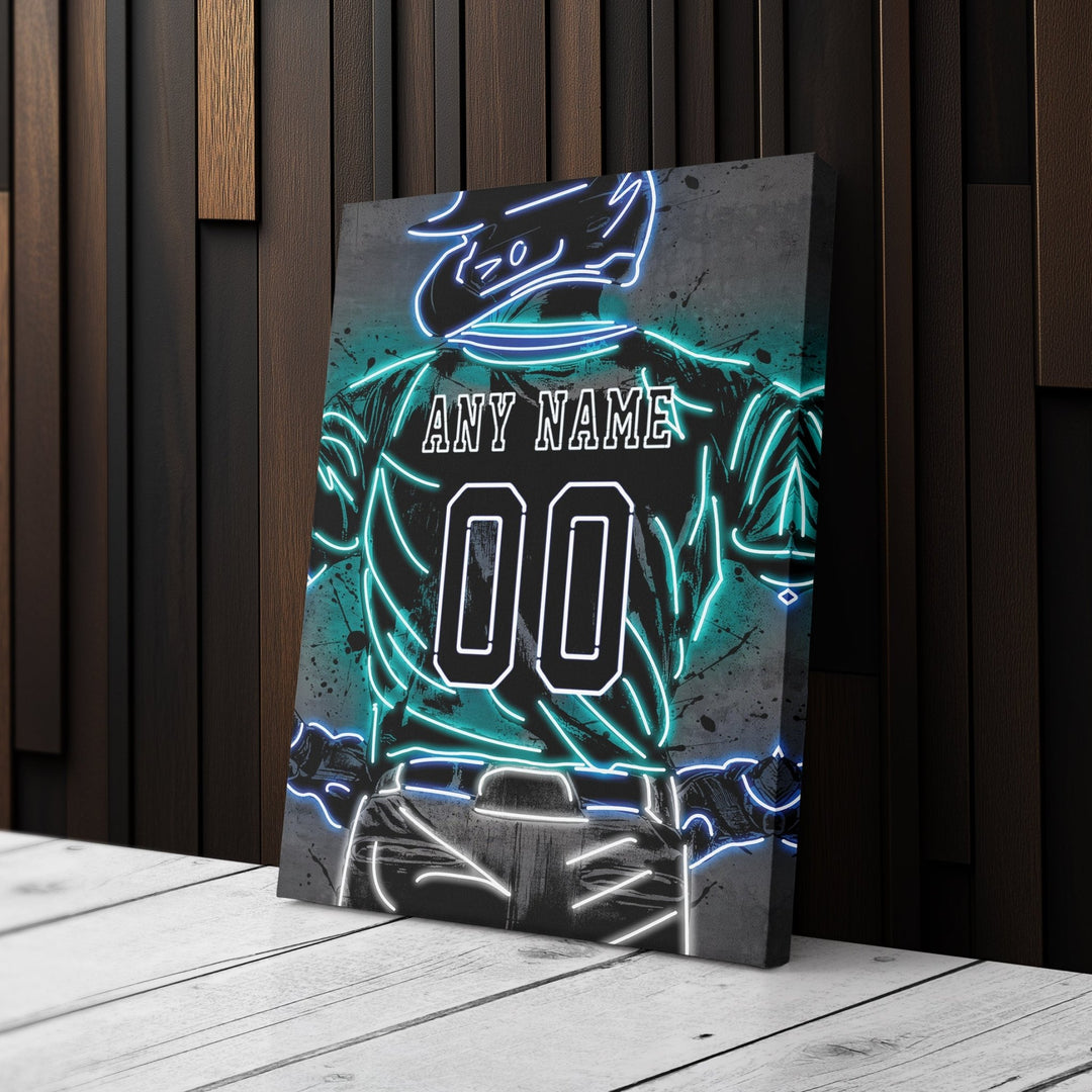 Seattle Mariners Custom Jersey Canvas | Neon Wall Art - CanvasNeon