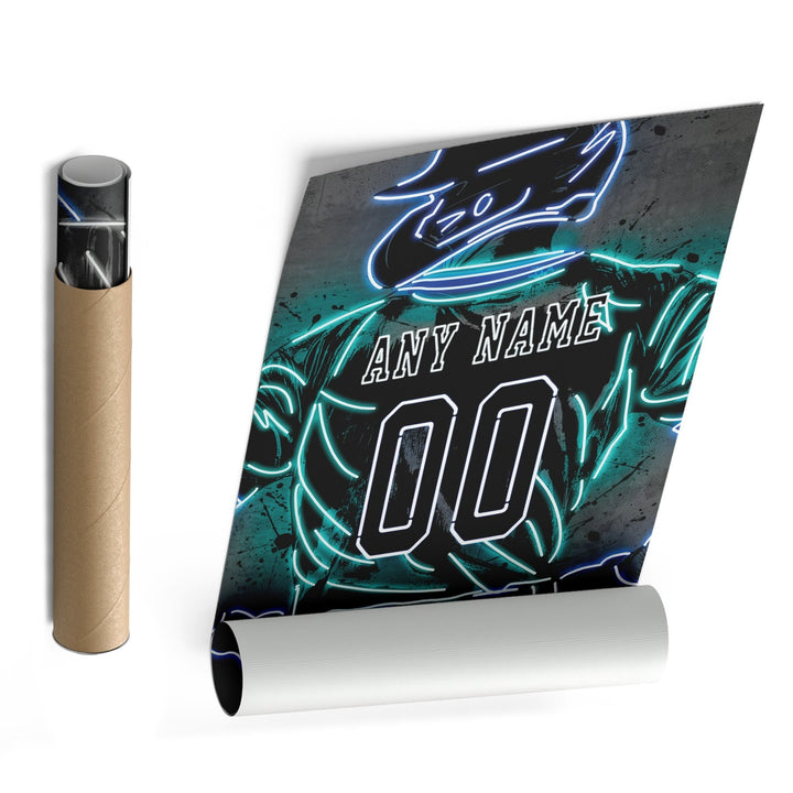 Seattle Mariners Custom Jersey Canvas | Neon Wall Art - CanvasNeon