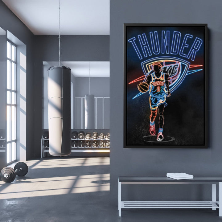 Shai Gilgeous - Alexander Neon Canvas Art | Thunder Wall Decor - CanvasNeon