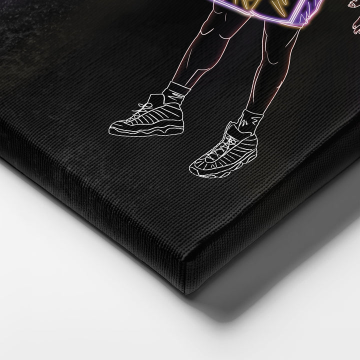 Shaquille O'Neal Neon Canvas Art | Lakers Wall Decor - CanvasNeon