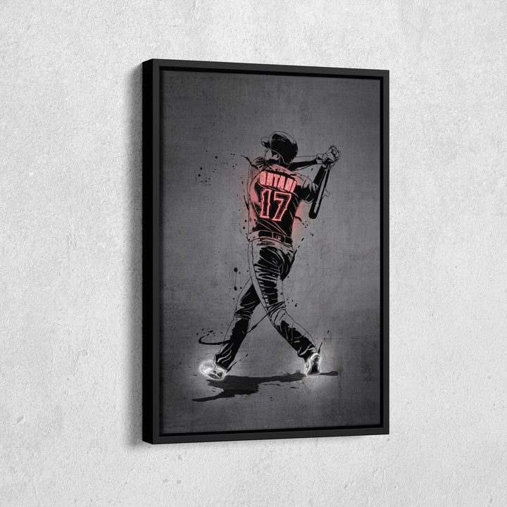Shohei Ohtani Neon Canvas Art | Modern Wall Decor for Angels Fans - CanvasNeon