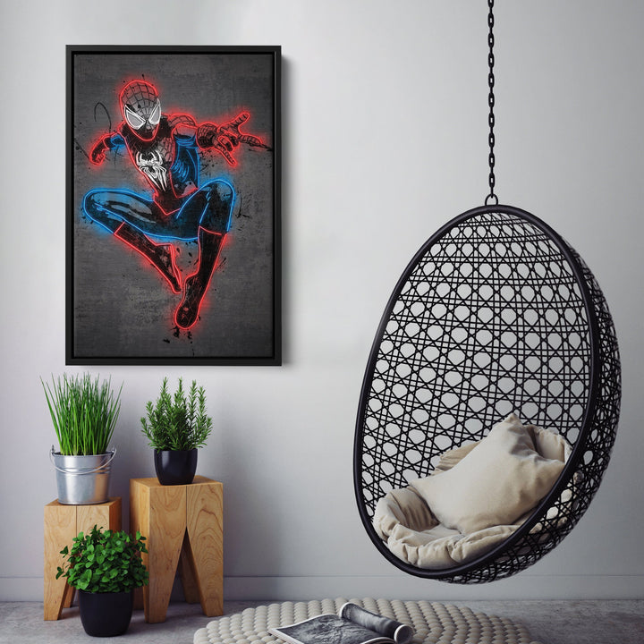 Spider-Man Canvas | Marvel Neon Wall Art - CanvasNeon