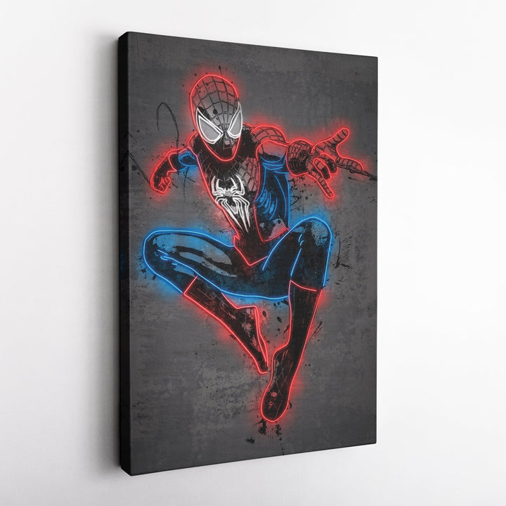 Spider - Man Canvas | Marvel Neon Wall Art - CanvasNeon