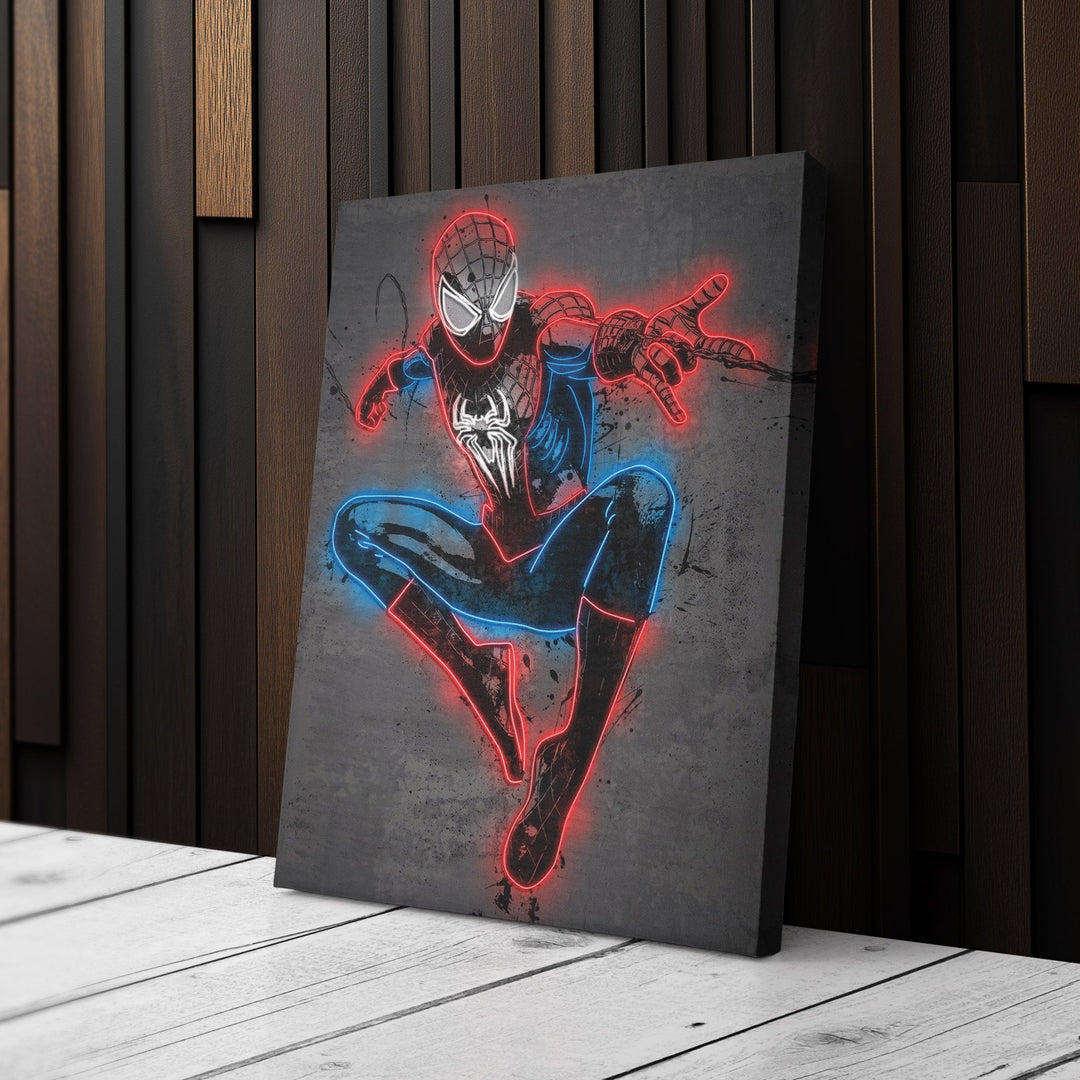 Spider - Man Canvas | Marvel Neon Wall Art - CanvasNeon