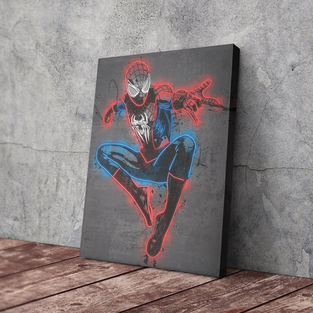 Spider-Man Canvas | Marvel Neon Wall Art - CanvasNeon