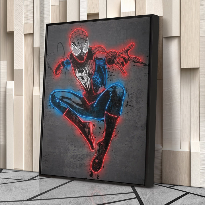 Spider - Man Canvas | Marvel Neon Wall Art - CanvasNeon