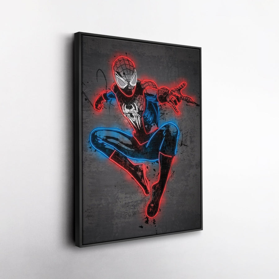 Spider - Man Canvas | Marvel Neon Wall Art - CanvasNeon