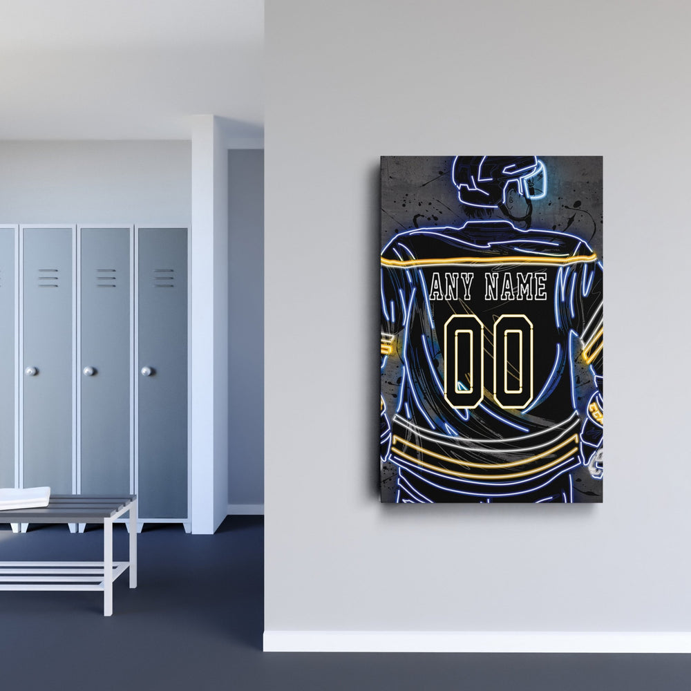 St. Louis Blues Custom Jersey Canvas | Neon Wall Art - CanvasNeon