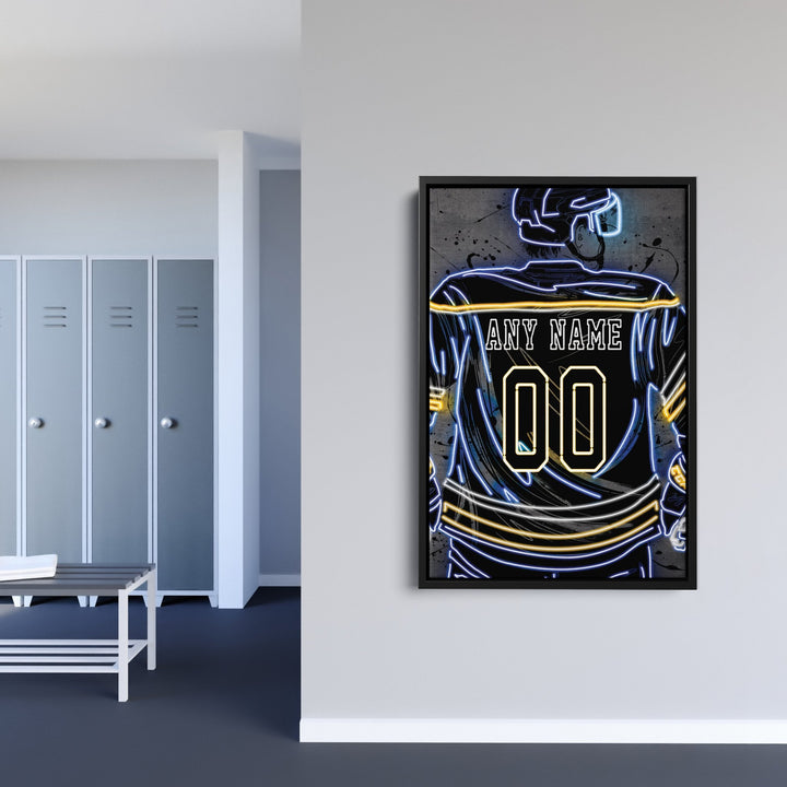St. Louis Blues Custom Jersey Canvas | Neon Wall Art - CanvasNeon