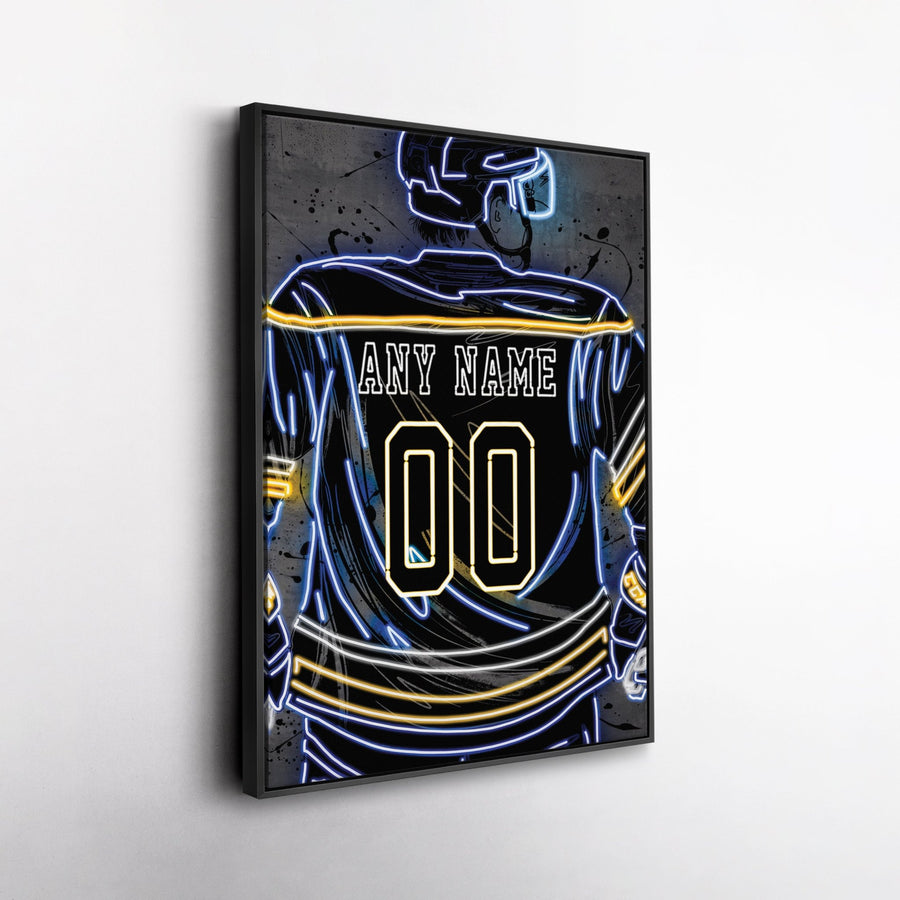 St. Louis Blues Custom Jersey Canvas | Neon Wall Art - CanvasNeon