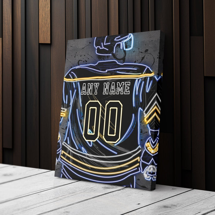 St. Louis Blues Custom Jersey Canvas | Neon Wall Art - CanvasNeon