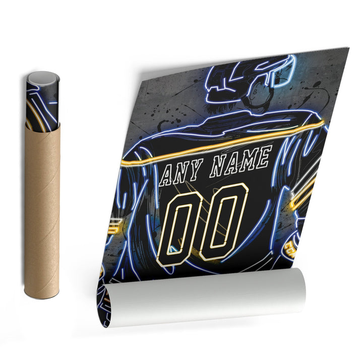 St. Louis Blues Custom Jersey Canvas | Neon Wall Art - CanvasNeon