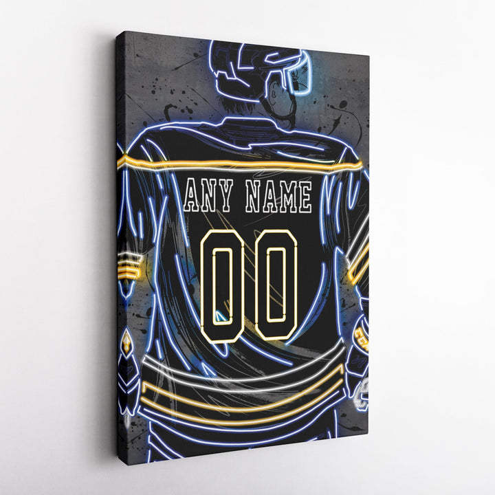 St. Louis Blues Custom Jersey Canvas | Neon Wall Art - CanvasNeon
