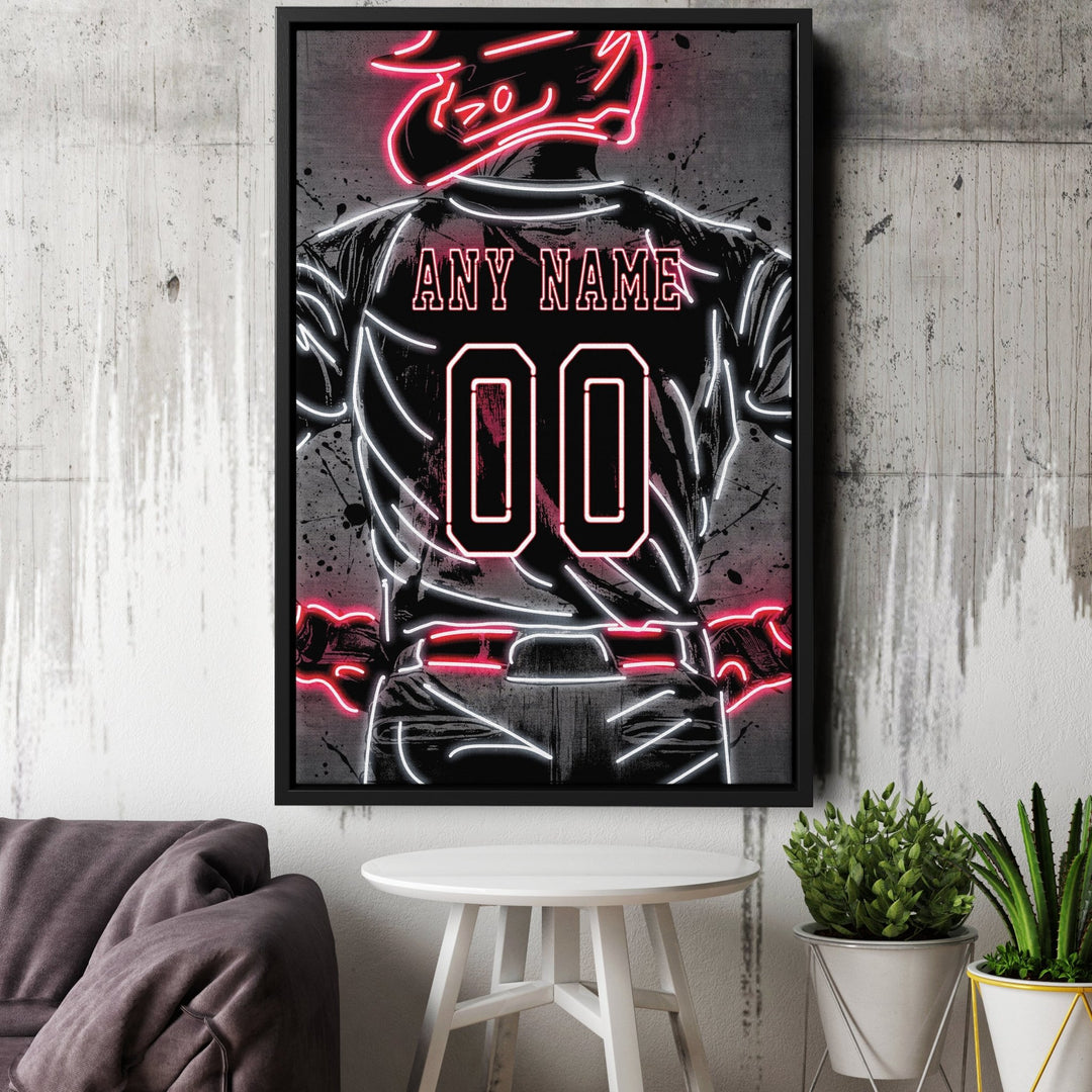 St. Louis Cardinals Custom Jersey Canvas | Neon Wall Art - CanvasNeon