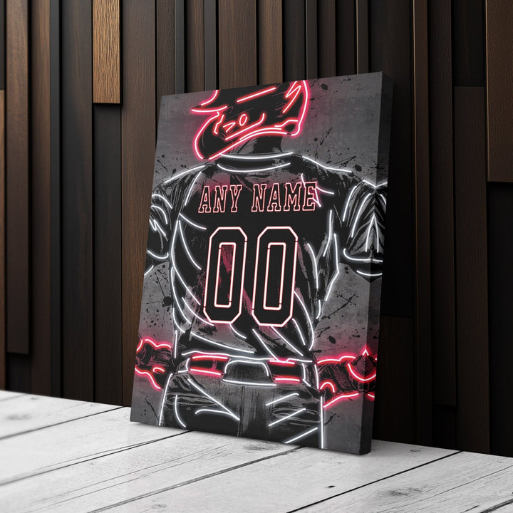 St. Louis Cardinals Custom Jersey Canvas | Neon Wall Art - CanvasNeon