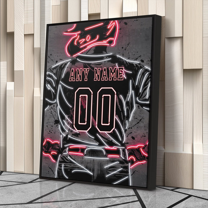 St. Louis Cardinals Custom Jersey Canvas | Neon Wall Art - CanvasNeon