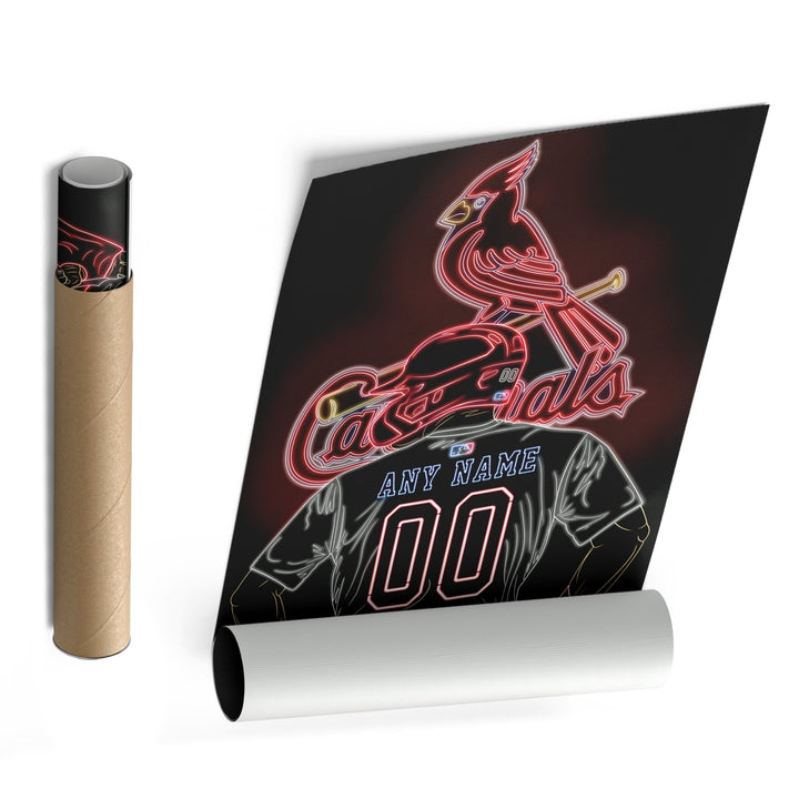 St. Louis Cardinals Personalized Jersey Canvas | Neon Wall Art - CanvasNeon