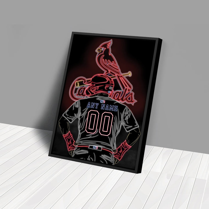 St. Louis Cardinals Personalized Jersey Canvas | Neon Wall Art - CanvasNeon