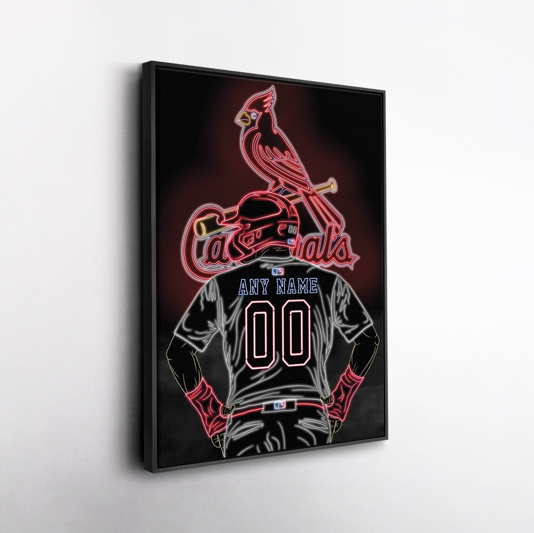 St. Louis Cardinals Personalized Jersey Canvas | Neon Wall Art - CanvasNeon