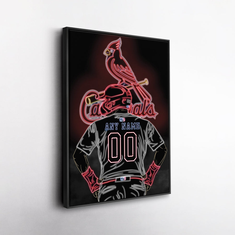 St. Louis Cardinals Personalized Jersey Canvas | Neon Wall Art - CanvasNeon