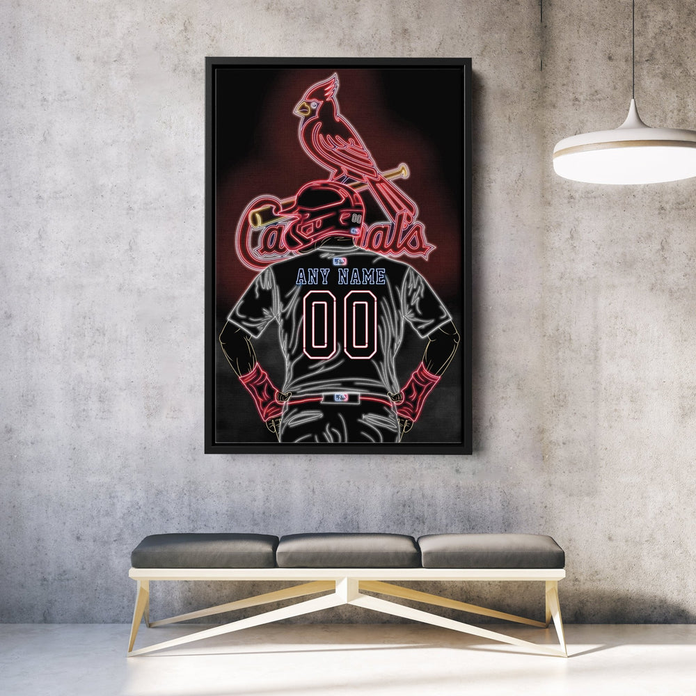 St. Louis Cardinals Personalized Jersey Canvas | Neon Wall Art - CanvasNeon