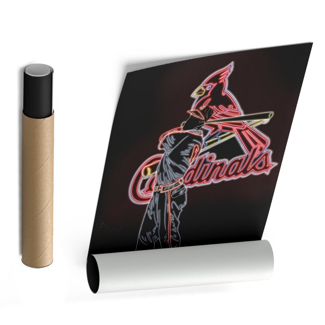 Stan Musial Neon Canvas Art | Cardinals Wall Decor - CanvasNeon