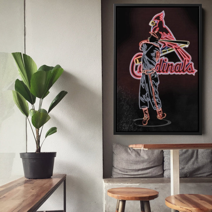 Stan Musial Neon Canvas Art | Cardinals Wall Decor - CanvasNeon