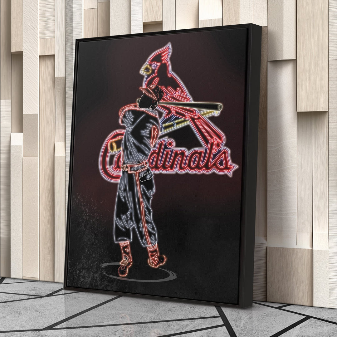Stan Musial Neon Canvas Art | Cardinals Wall Decor - CanvasNeon