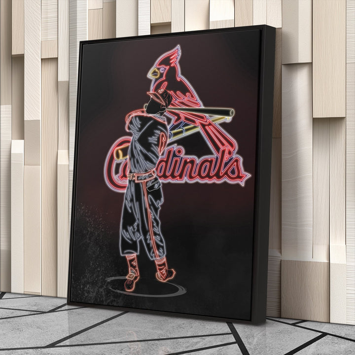 Stan Musial Neon Canvas Art | Cardinals Wall Decor - CanvasNeon