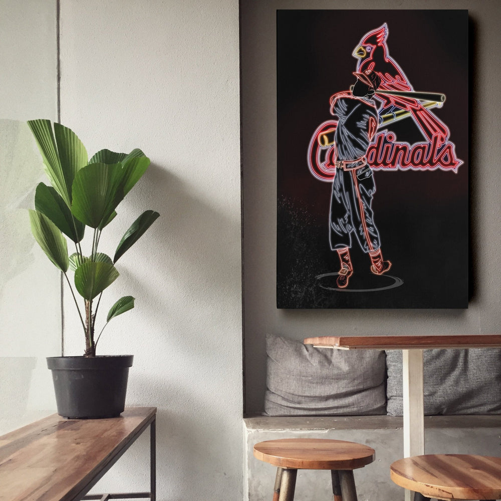 Stan Musial Neon Canvas Art | Cardinals Wall Decor - CanvasNeon