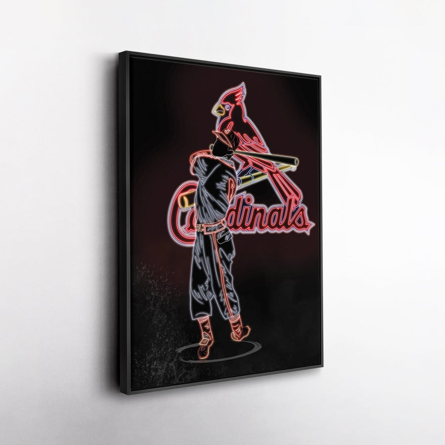 Stan Musial Neon Canvas Art | Cardinals Wall Decor - CanvasNeon