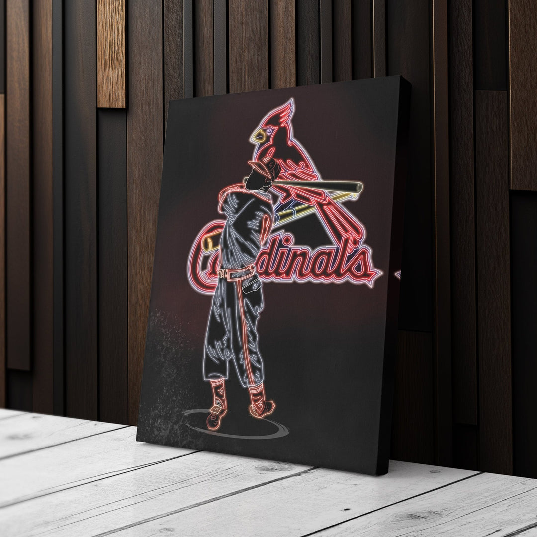 Stan Musial Neon Canvas Art | Cardinals Wall Decor - CanvasNeon