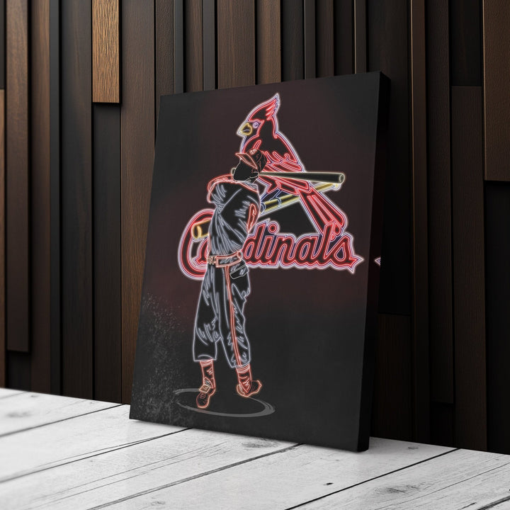 Stan Musial Neon Canvas Art | Cardinals Wall Decor - CanvasNeon