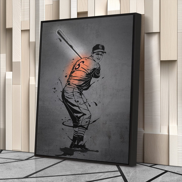 Stan Musial Neon Canvas Art | Modern Wall Decor for Cardinals Fans - CanvasNeon